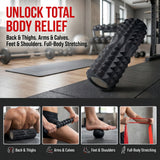 5-in-1 Foam Roller Massage Set – Deep Tissue Recovery Kit with Muscle Roller, Massage Stick, Massage Ball, Resistance Band & Carry Bag