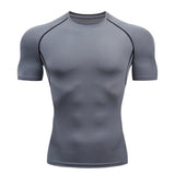 Compression Shirt Summer Men'S T-Shirt White Short Sleeve Breathable Quick Dry Fitness Top Sports Long Sleeve Compression Shirt