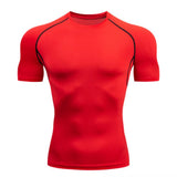 Compression Shirt Summer Men'S T-Shirt White Short Sleeve Breathable Quick Dry Fitness Top Sports Long Sleeve Compression Shirt