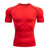 Compression Shirt Summer Men'S T-Shirt White Short Sleeve Breathable Quick Dry Fitness Top Sports Long Sleeve Compression Shirt